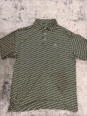 Rhoback Men’s Patterned Polo in Yellow & Black